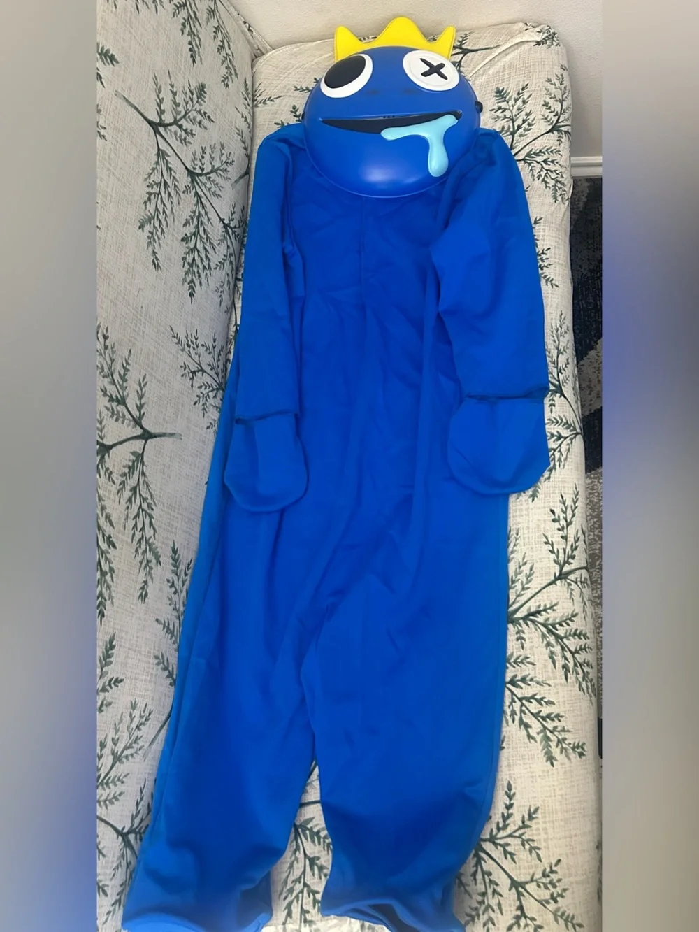 Disguise Rainbow Friends Blue Costume Kids Size 7-8 Headpiece Official Halloween